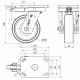 Rueda giratoria freno acero extrafuerte HLB-TA 1175kg 150ø ALEX