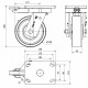 Rueda giratoria freno acero extrafuerte HLB-TA 1175kg 150ø ALEX