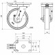 Rueda giratoria freno acero extrafuerte HLB-TA 1250kg 200ø ALEX