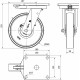 Rueda giratoria freno extrafuerte acero HLB-TA 1350kg 250ø ALEX