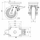 Rueda giratoria freno poliuretano HLB-HUAB 600kg 150ø ALEX