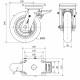 Rueda giratoria freno poliuretano HLB-HUAB 800kg 200ø ALEX