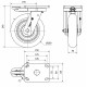 Rueda giratoria freno extrafuerte HLB-HUAB 800kg 200ø ALEX