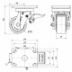 Rueda giratoria con freno extrafuerte HLB-NF 1250kg 100ø ALEX