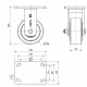 Rueda fija extrafuerte nylon HLB-NF 125ø 1350kg ALEX