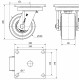 Rueda giratoria sin freno HLB-NF Ø150mm 2750kg nylon ALEX