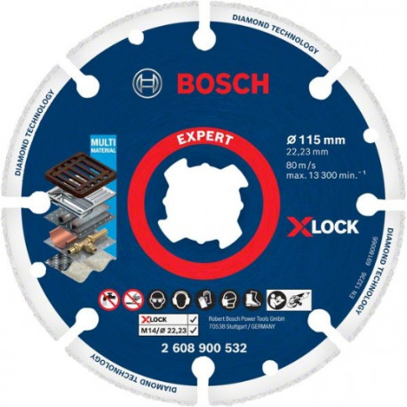 Disco diamante expert cortemetal 4-1/2"" x-lock" BOSCH