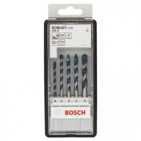 Set de brocas cyl-5, robust line, 5 piezas BOSCH