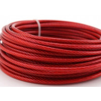 Cable acero 6x7x1 plastificado rojo 4x6 mm   v/ m . (100 unidades) BEZABALA