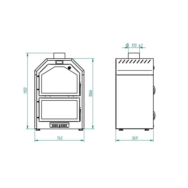 HORNO DE LEÑA 16 KW MODELO FORNO-60 ENCASTRABLE