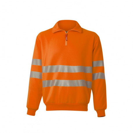 Sudadera media cremallera alta visibilidad naranja VELILLA