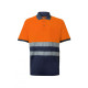 Polo algodón manga corta alta visibilidad navy/naranja fluor VELILLA