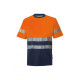 Camiseta algodón alta visibilidad 305509 61-19 navy/naranja VELILLA