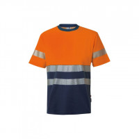 Camiseta algodón alta visibilidad 305509 61-19 navy/naranja VELILLA