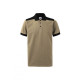 Polo stretch bicolor manga corta 105519S 46-00 beige/negro VELILLA