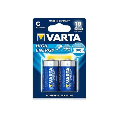 Pila LR14 C Alcalina HIGH ENERGY 1,5V  (BLISTER 2 PILAS) VARTA