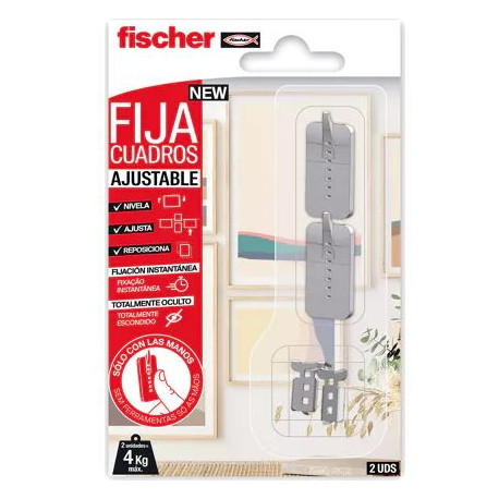 Fija cuadros ajustables gris blister 2 unidades FISCHER