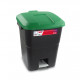 Contenedor negro residuos 50 l + pedal tapa verde TAYG