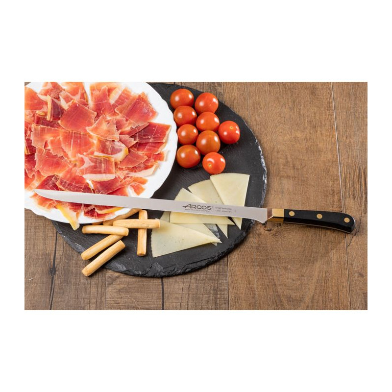 Cuchillo jamonero flexible Arcos Riviera Negra con hoja de 30 cm -  18-231100 - Arcos