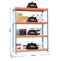 Kit estantería Ecoforte 1206-4 azul/naranja/madera 2x1,2,0,6 SIMON