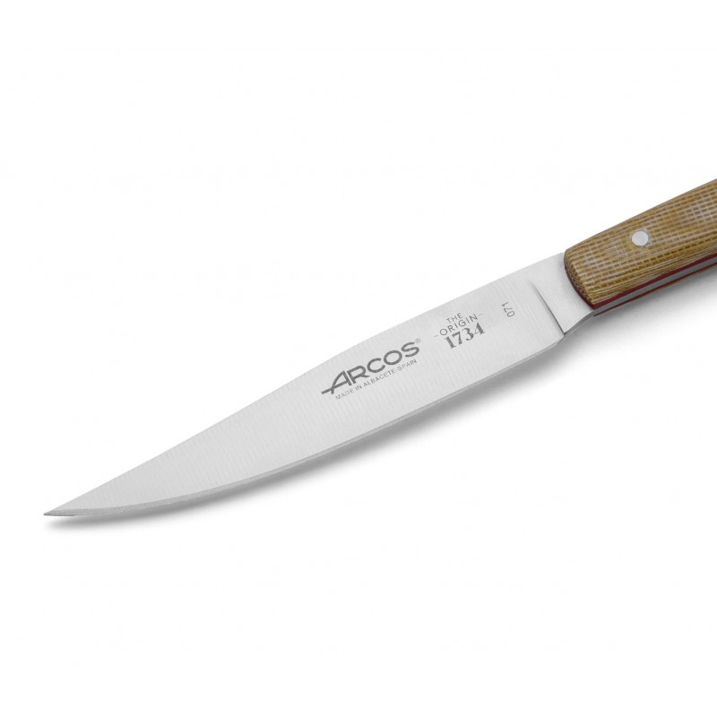 Cuchillo Chuletero Madera de Chopo Comprimida Tinte Azul 110 mm