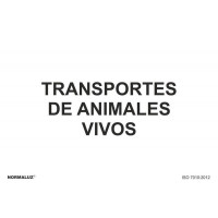 Señal transporte animales vivos pvc 0,7mm 210X300mm NORMALUZ