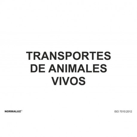 Señal transporte animales vivos pvc 0,7mm 210X300mm NORMALUZ