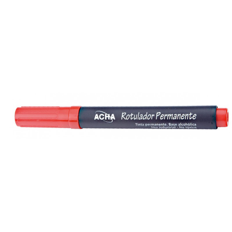 Rotulador tinta permanente fino punta redonda rojo ACHA - Ferretería  Campollano