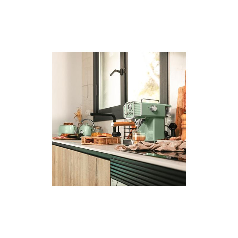 Cecotec Cafetera Express Power Espresso 20 Tradizionale Light Green. 1350  W, Espresso y Cappucicno, 20 Bares y Thermoblock, Vaporizador, Manómetro,  Diseño Vintage, Capacidad 1,5 Litros : : Hogar y cocina