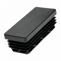 Contera rectangular estriada 19 de 100x60 negro  (24 unidades) 