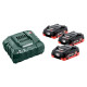 Kit 3 baterias 18V. 4.0Ah LiHD + Cargador ASC 55 METABO