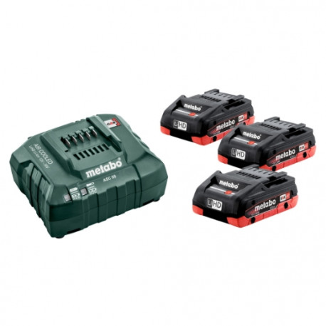 Kit 3 baterias 18V. 4.0Ah LiHD + Cargador ASC 55 METABO