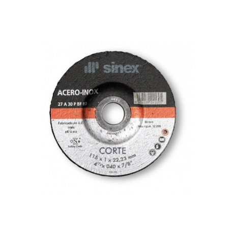 Disco corte hierro/inox SA-EHT115x1.0 A-P (25 unidades) SINEX