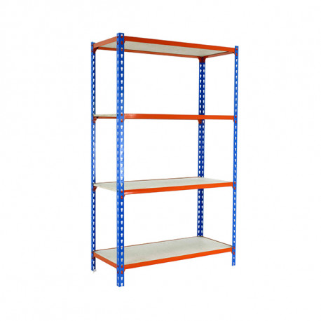 Estanteria maderclick 4/300 1500x900x300 azul/naranja/madera SIMONCLICK