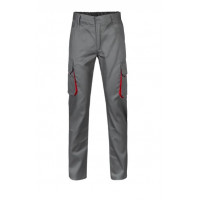 Pantalon multibolsillos con refuerzo 103004 08/12 gris/rojo VELILLA