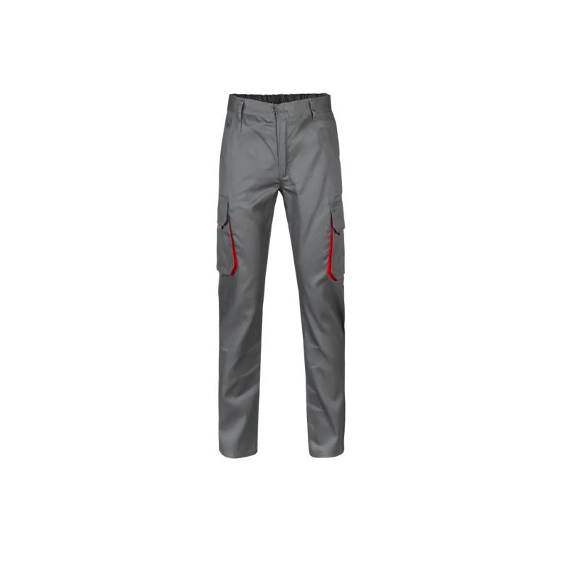 Pantalon multibolsillos con refuerzo 103004 08/12 gris/rojo