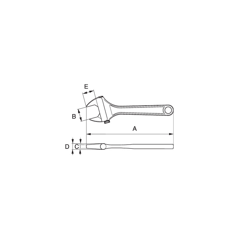 BAHCO 94C LLAVE AJUSTABLE MOLETA LATERAL 12 300 MM - Ferreteria