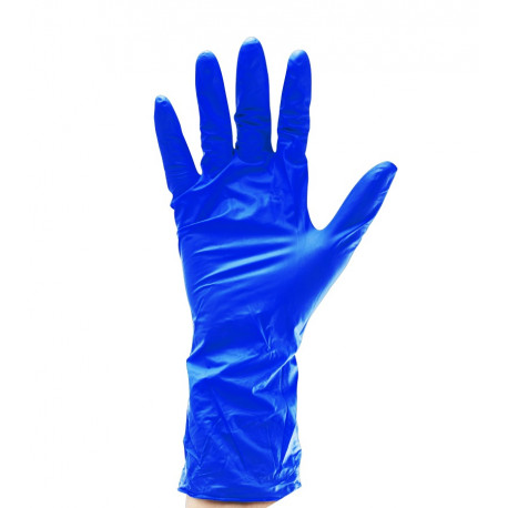 Guante desechable largo nitrilo azul sin polvo 8,8g T-M RUBBEREX