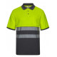 Polo algodón manga corta alta visibilidad gris/amarillo fluo VELILLA