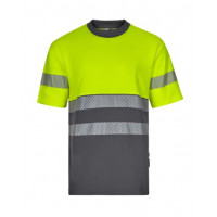Camiseta algodón alta visibilidad 305509 08-20 gris/amarillo VELILLA