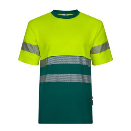 Camiseta algodón alta visibilidad 305509 02-20 verde/amarill VELILLA