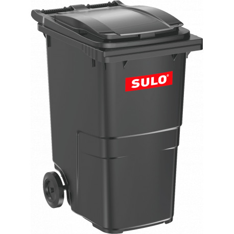 Contenedor basura 2 ruedas 360 l cuerpo gris tapa verde 