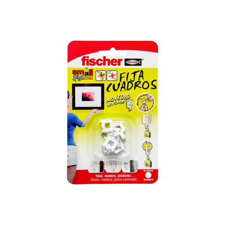 Fija cuadros blanco blister 8 unidad soporta 8 kilos  FISCHER