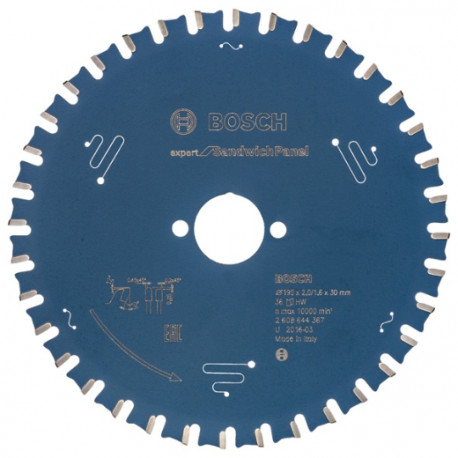 Disco Csb para panel sandwich 190 x 30 x 2.0 mm 36d BOSCH