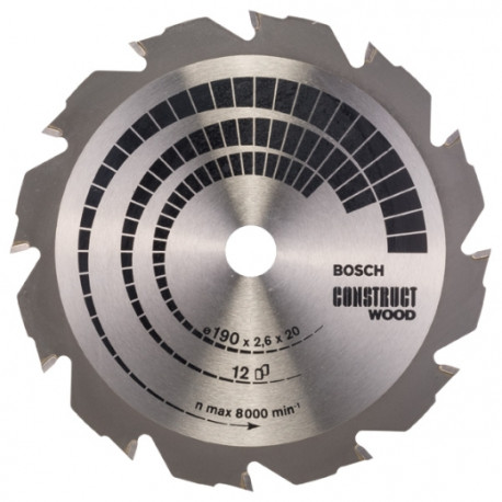 Hoja de sierra circular Construct Wood h 190x20-12 BOSCH