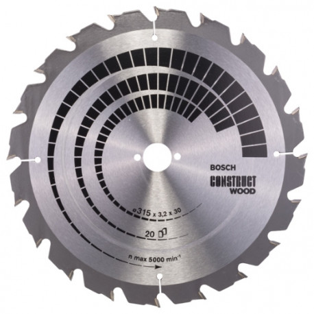 Hoja de sierra circular Construct Wood d315x3.2x30 di20 BOSCH