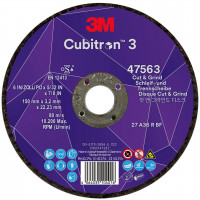 Disco corte/desbaste cubitron 3 36+ T27 150mmx3,2mmx22,23mm 3M