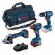 Kit 3 maquinas GSB18V-45 + GDX18v-200 + GWS18V-7 + 2X5Ah + G BOSCH