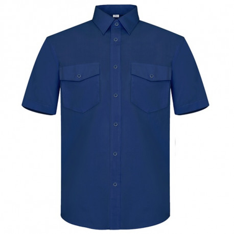 Camisa algodon azul marino a47 manga corta t-38 VESIN