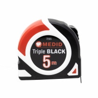 Flexometro triple black 5 mtx25mm c/negra MEDID